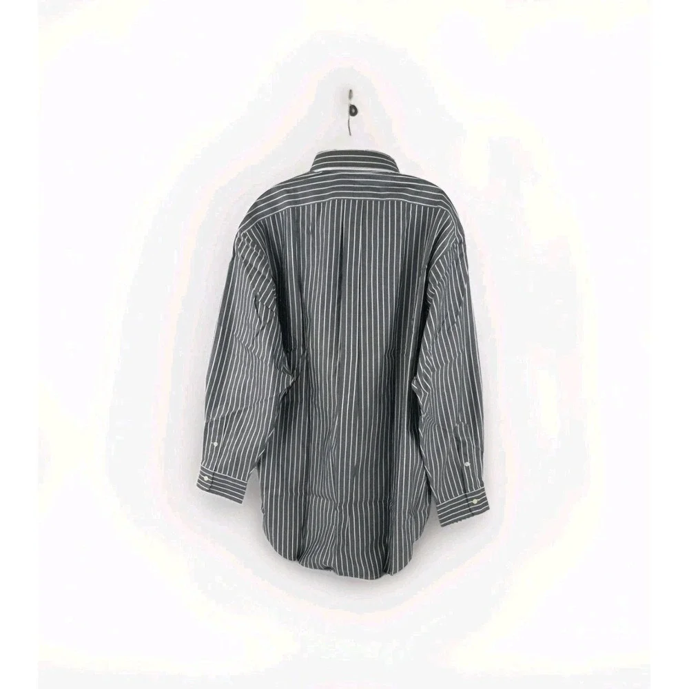Polo Ralph Lauren Yarmouth Shirt 17-34 Gray Stripe Button Down